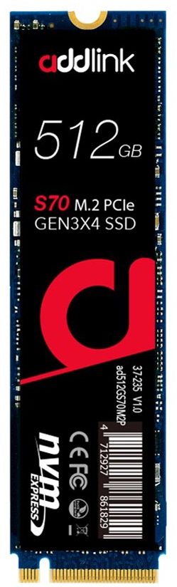 Addlink 512GB S70 NVMe Okuma 3400MB-Yazma 2000MB M.2 SSD (AD512GBS70M2P)