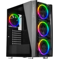 Rampage Hacker 600W 80 Plus 4 x RGB Fan Tempered Glass Siyah Oyuncu Kasası