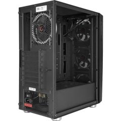 Rampage Hacker 600W 80 Plus 4 x RGB Fan Tempered Glass Siyah Oyuncu Kasası