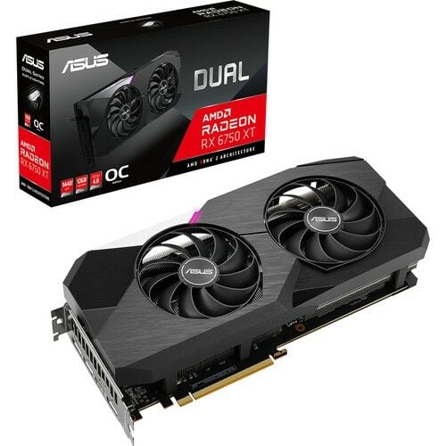 ASUS RADEON RX 6750 XT DUAL-RX6750XT-O12G 12GB GDDR6 192bit  OC HDMI 3xDP EKRAN KARTI
