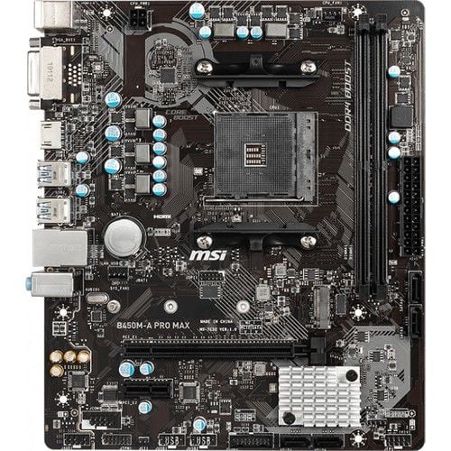 MSI B450M-A PRO MAX AM4 DDR4 3466(OC) DVI HDMI M.2 USB3.2 mATX Anakart